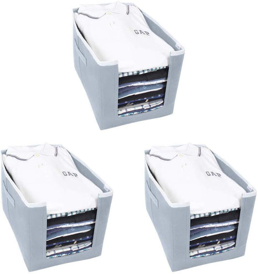 Cloth Organizer - Non Woven Foldable Cloth Organizer ( Pack of 3)