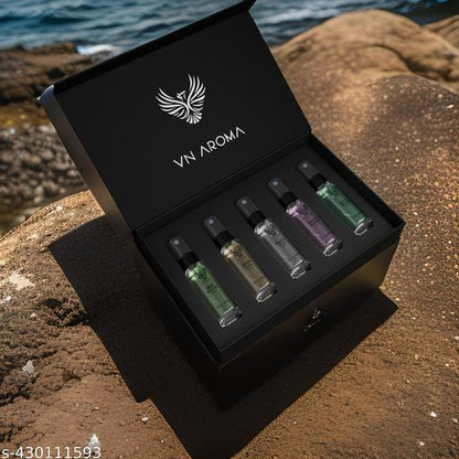 VN AROMA Luxury Fragrance Gift Set | 5 x 8ml | Premium Perfume |Long Lasting Eau de Parfum - 40 ml