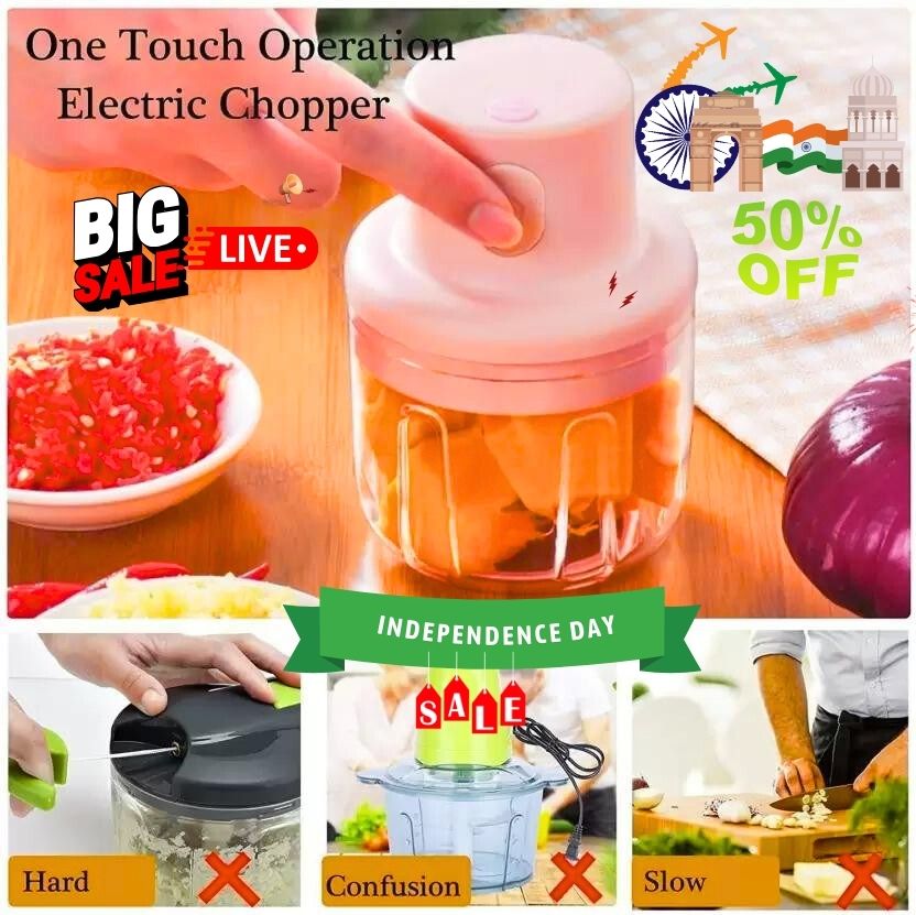 The Wholesale Company Rechargeable Quick & Easy Easy 5 Sec Vegetable Chopper